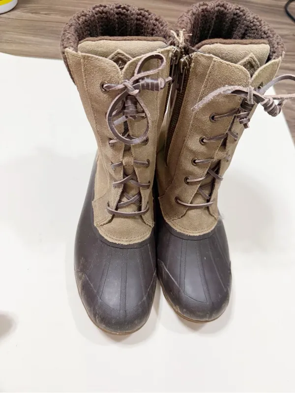 Sperry Top Sider Syren Misty Knit Cuff Waterproof Duck Boot Brown Size 8.5 - Image 2