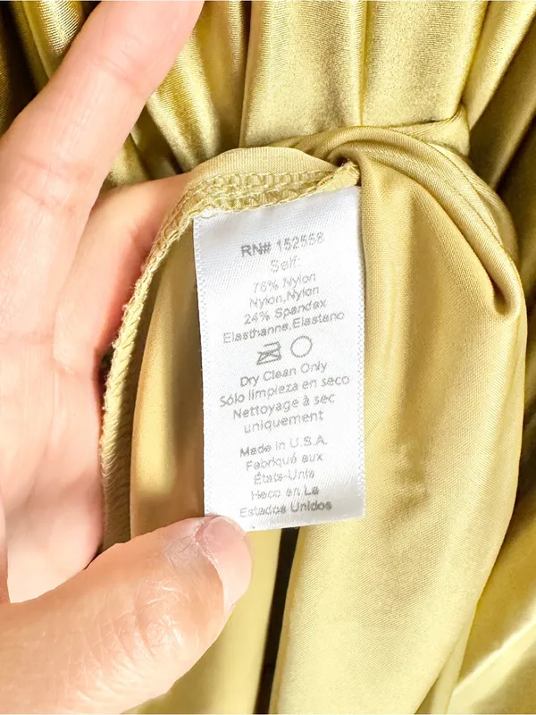 Delfi Collective Oriana Satin Scoop-Neck Maxi Dress in Olive - Image 7