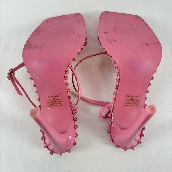 Steve Madden Zelle Square Toe‎ Rhinestone Heels in Pink Size 9 - Image 10