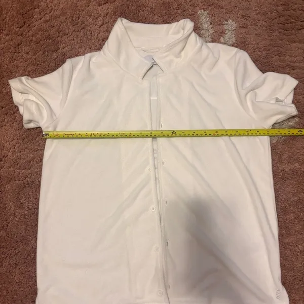 Aritzia Tna Newcastle Shirt Terrycloth White Women’s Medium Cozy Short Sleeve - Image 8