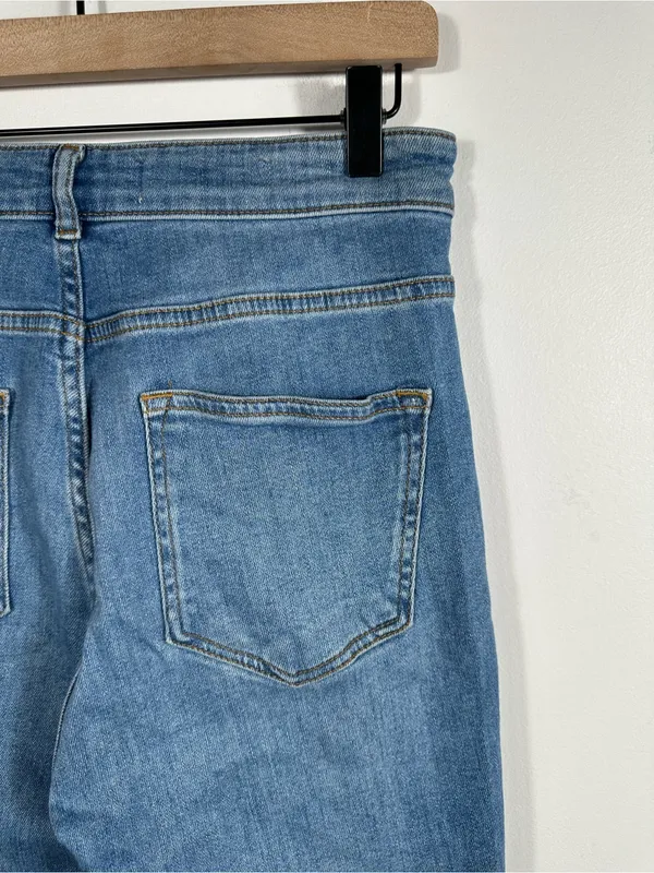 Anthropologie Pilcro‎ The Icon Flare Jeans 29 Blue Button Fly High Rise Denim - Image 8