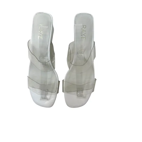 Raye Bardot Heel Slide Strap Sandal Block Clear White Size‎ US 9 - Image 5