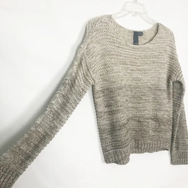 Quinn Open Knit Pullover Crop Sweater Brown - Image 6