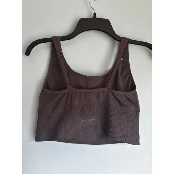 Victoria's Secret PINK Active Sports Bra Bralette Gray Longline Stretch L - Image 7