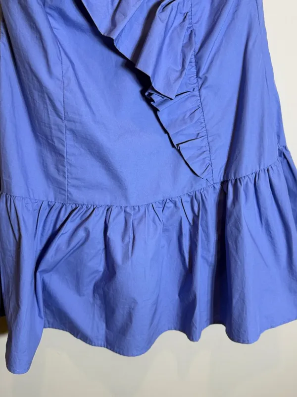 ASTR The Label One Shoulder Ruffle Mini Dress Womens Large Cobalt Blue Chic NWOT - Image 10