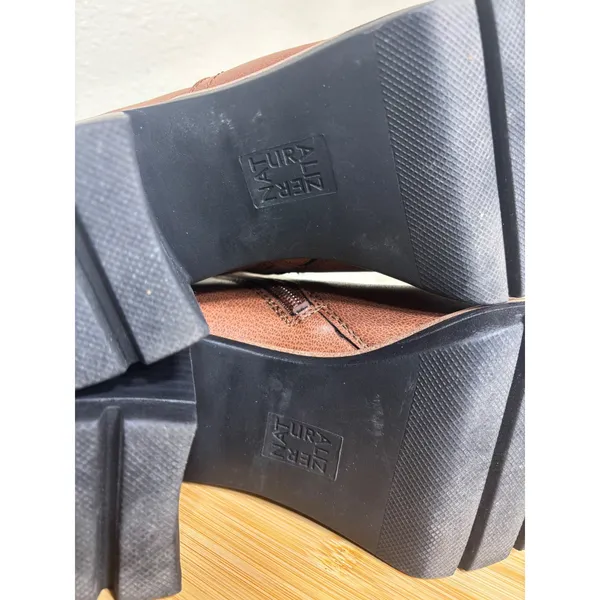 Naturalizer Ankle Boots 8.5M Madalynn Gore Brown Cognac Faux Leather Lug Sole‎ - Image 11