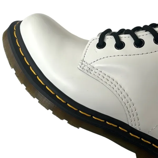 Like New Dr. Martens 1460 Smooth Leather Lace-Up Boots White Size 7 Retail $170 - Image 8