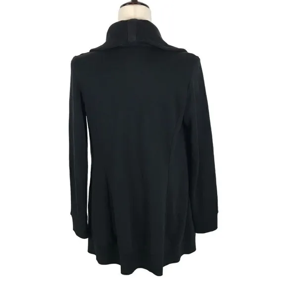 All Saints Dahlia black asymmetrical convertible sweatshirt jacket XS‎ - Image 8