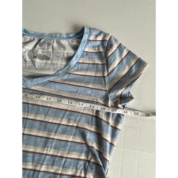 a:Glow‎ Maternity Sz M Pullover V Neck Stretch Tee Shirt Blouse - Image 8