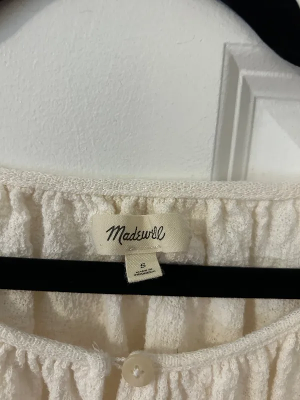 Madewell White Blouse Short Sleeve - Image 4