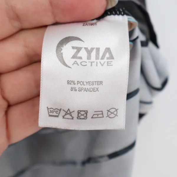 Zyia Tank Women M Gray Camo Striped Racerback Activewear Excellent - Image 4