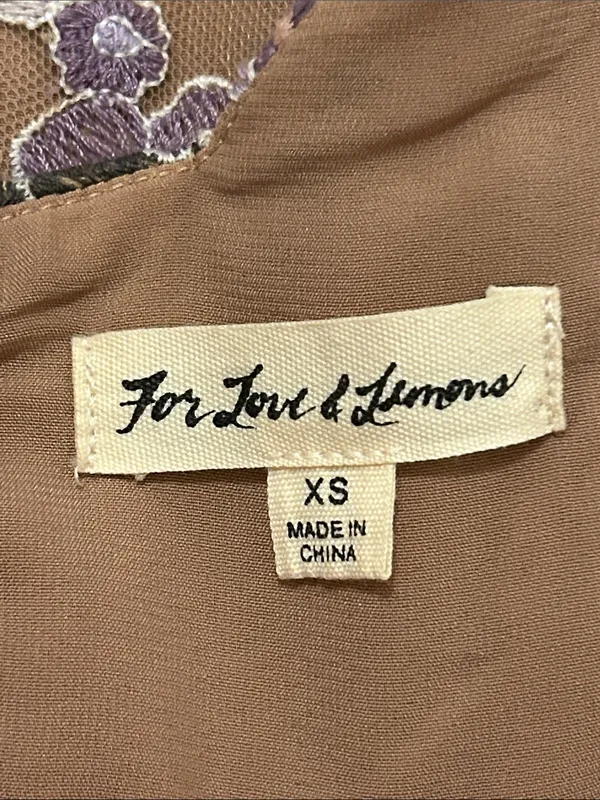 For Love And Lemons Posy Embroidered Mini Dress Purple Morning Bloom New Size XS - Image 11