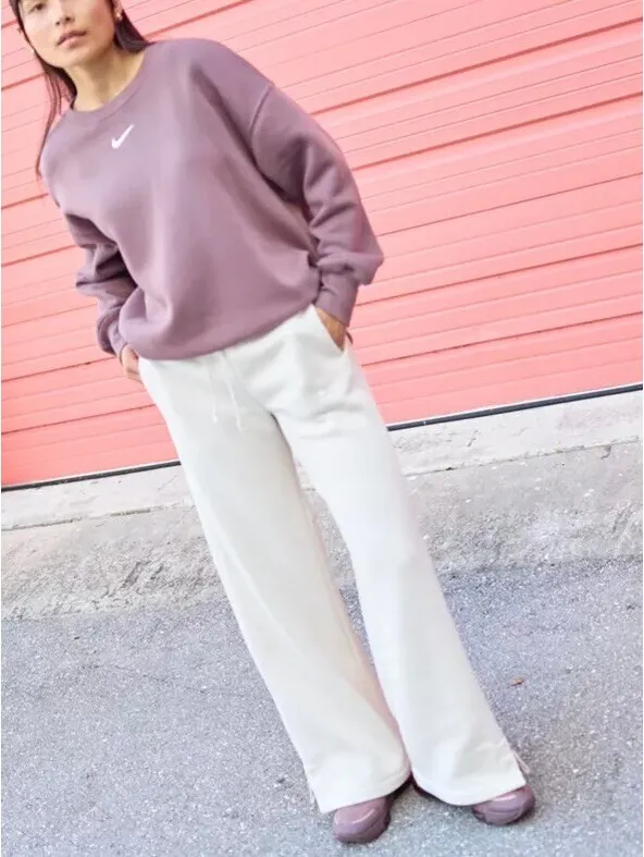 Nike Sportswear Phoenix Fleece High-Waisted Wide-Leg Pants NWT Tan Medium - Image 5