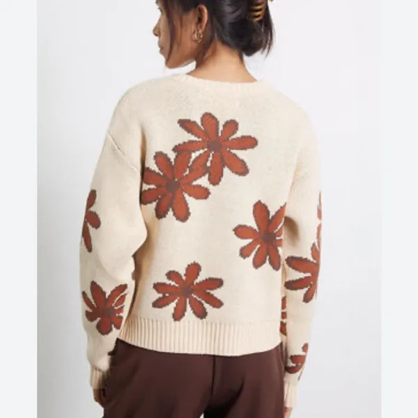 PACSun LA Hearts Knit Floral Crop Sweater Size S - Image 2
