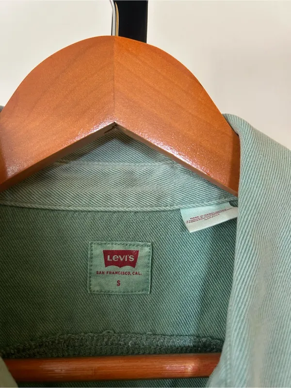 Levi's Tyla Shirt Button Down Collar Blue Surf Green Cotton Lyocell Size Small‎ - Image 5