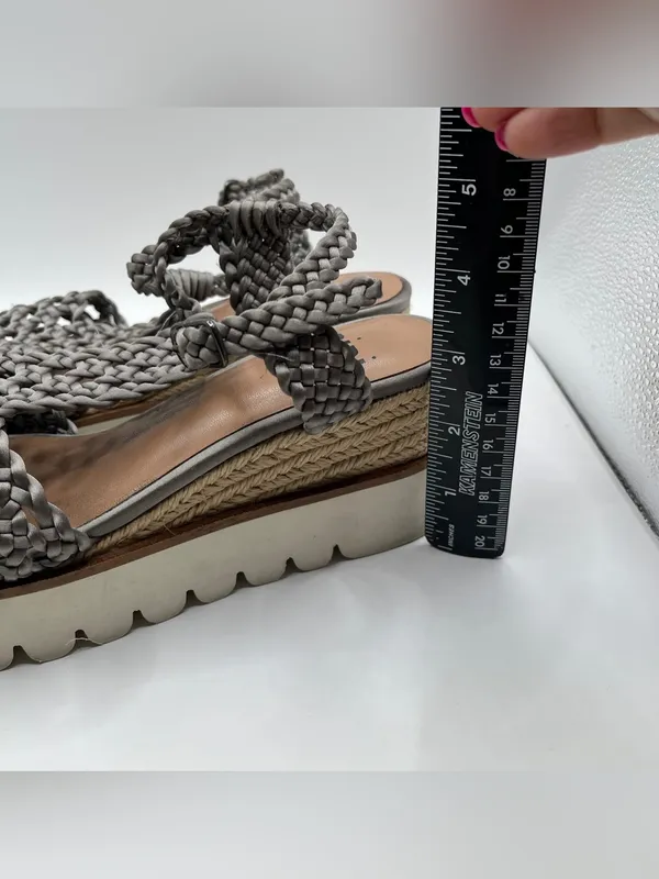 BIBILOU Ariel Platform Sandals Woven Ankle Strap Open Toe Wedge size36 US 5-5.5 - Image 5