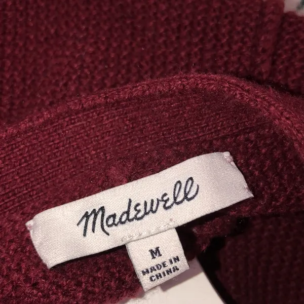 Madewell size medium cranberry grandpa cardigan - Image 6