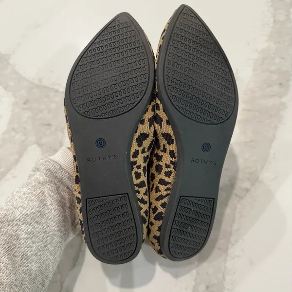 Rothy's Retired “The Point” Pointed Leopard Print Slip On Ballet Flats Womens 10 - Image 6