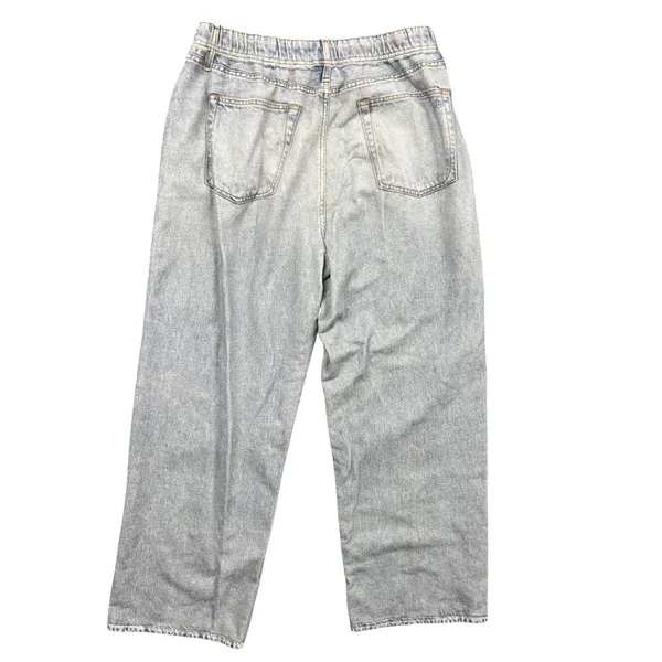 Rag & Bone Miramar Wide Leg Trompe L'oeil Sweatpant Jeans Light Wash L - Image 3