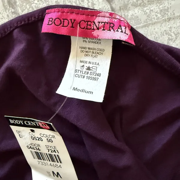 NWT Body Central Y2K Purple Beaded One Shoulder Lightweight Luxe Mini Dress Sz M - Image 6