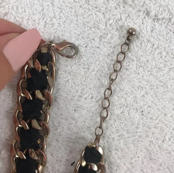Braided Gold black wrist bracelet - Image 4