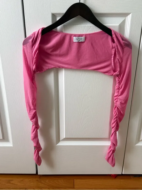 Outcast Pink Mesh Bolero Shrug - Image 2