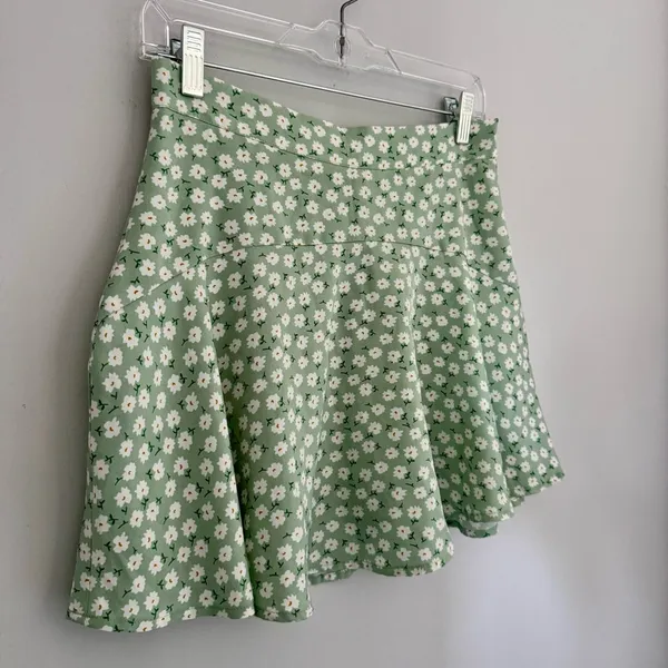 Altar'd State Green Daisy Mini Skirt - Image 3