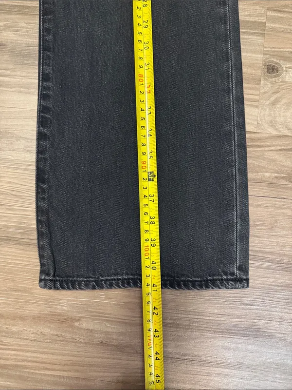 Levi’s Premium Ribcage Wide Leg Jeans W23 L32 Black Big E Zip Fly $110 - Image 12