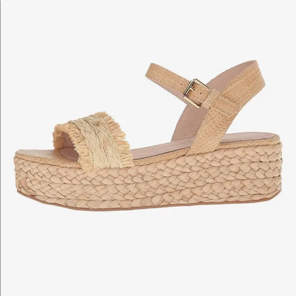 Platform sandals. Never worn. size8 Tan Size 8 - Image 2