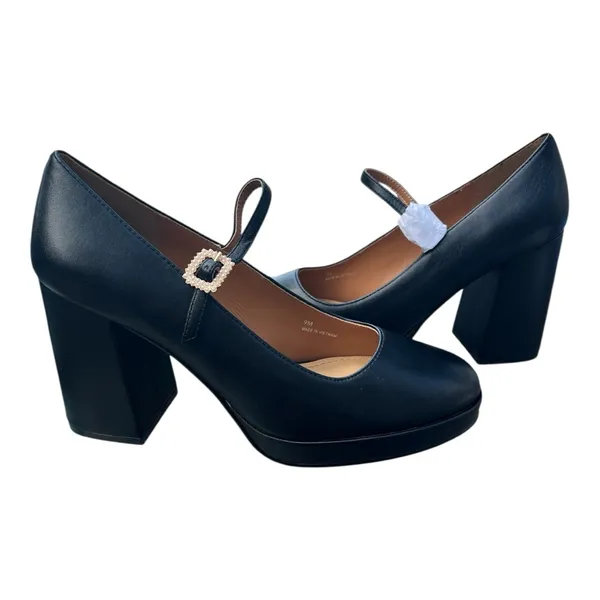 Lisa Vicky Bobble 9M Black Sheep Napa Chunky High Heel Mary Jane‎ Platform Pumps - Image 2