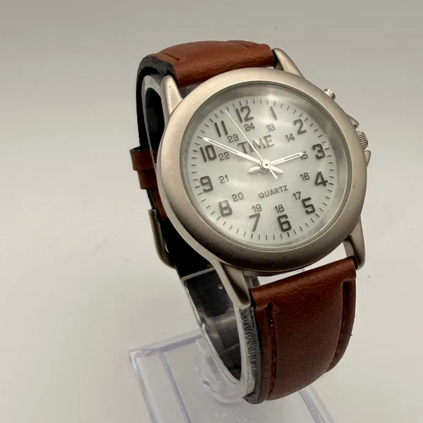 Vintage TIME Military-Style Indiglo Quartz Watch Working New Battery - Image 2