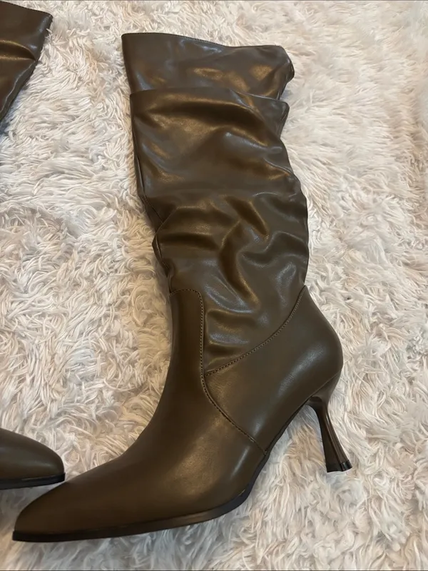 TEAIEUI Knee High Boots Women Kitten High Hee... - Image 8