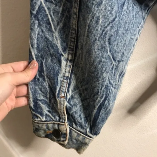 Vintage Tiger Fox Acid Wash Denim Jean Jacket size large‎ oversized - Image 14