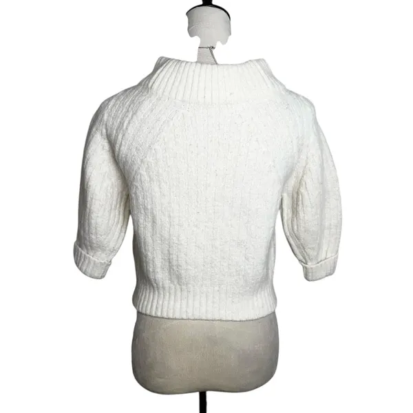 3.1 Phillip Lim Wool Alpaca Blend Cropped Mock Neck Sweater S | Quiet‎ Luxury - Image 3