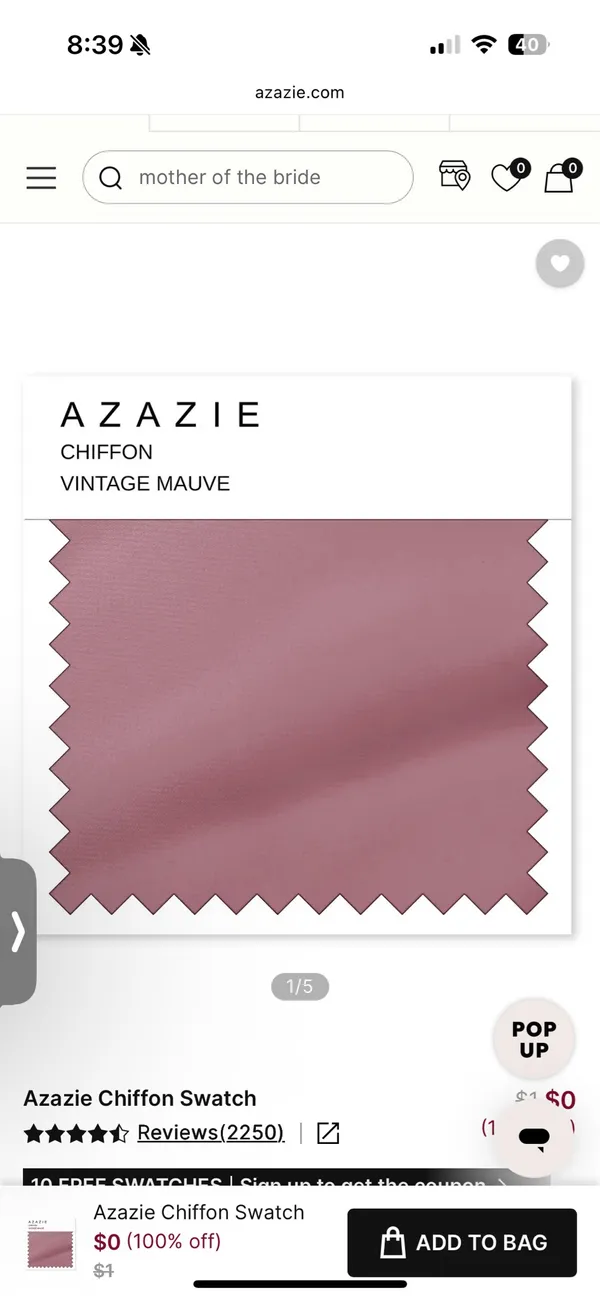 Azazie Bridesmaid Dress Pink - Image 3