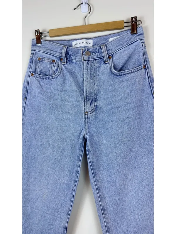 Denim Forum The Farrah Hi-Rise Wide Leg Jeans Light Wash Size 26 Aritzia - Image 5