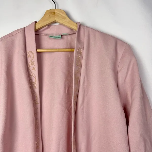Vintage Sara‎ Morgan Light Pink Beaded Blazer Jacket XL - Image 3