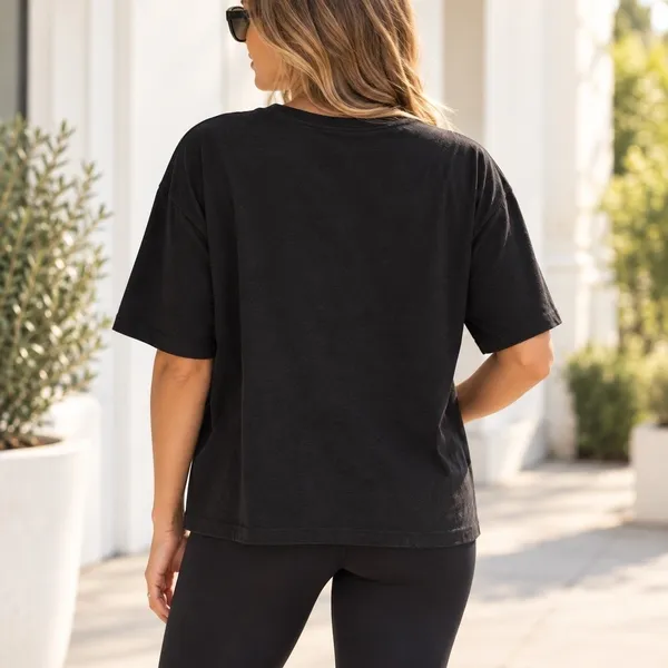 No Boundaries Womens S Black Sports Club Soccer League Graphic Boxy T-Shirt - Image 2