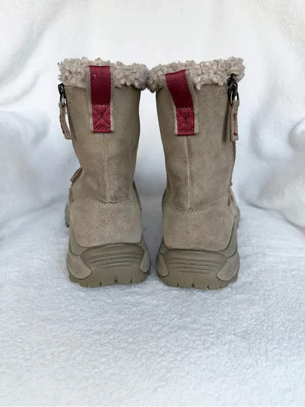 Merrell IcePack waterproof Winter Boots Taupe Suede Faux Fur Sz 8 - Image 3