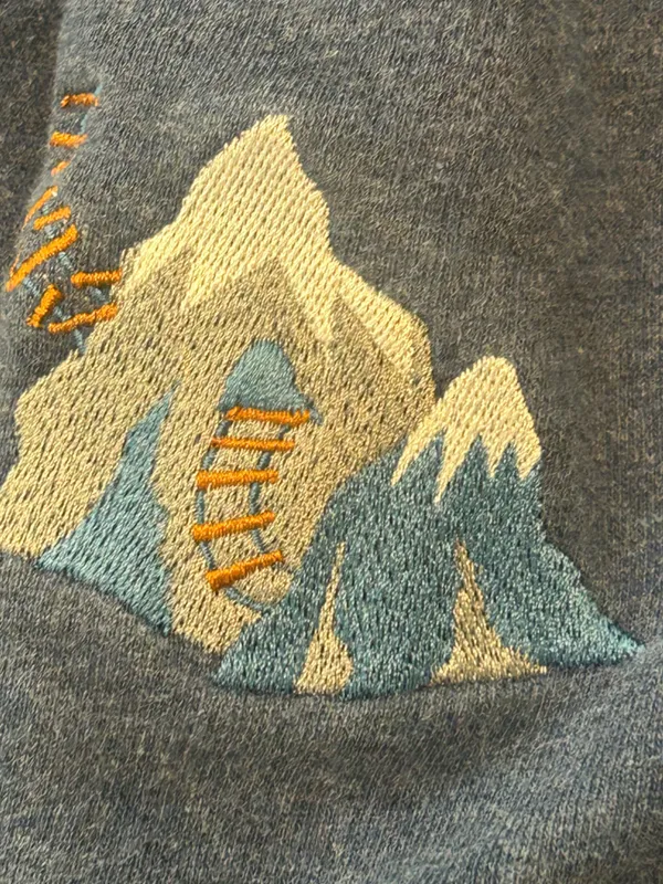 Disney Parks Embroidered Ride Icons Crewneck Sweatshirt Blue Fleece unisex men M - Image 8