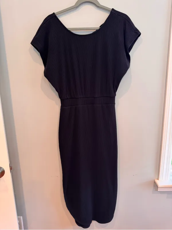 Daily Practice by Anthropologie Dolman Sleeve Ribbed Midi Dress XS - Image 2