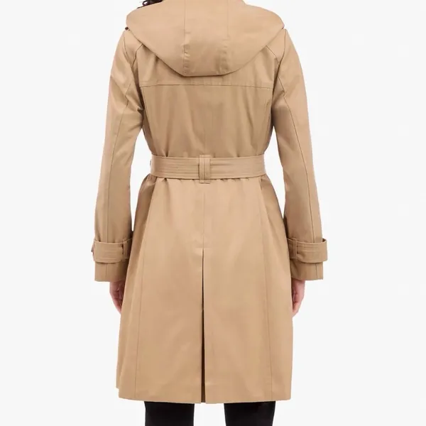 London Fog Heritage Belted Hooded Trench Coat Tan XS - Image 2