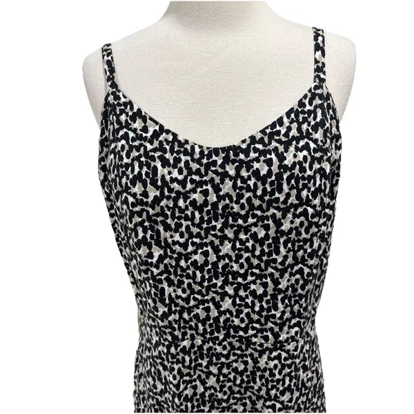 Old Navy Women's XL Cami Dress Tan Black Fit & Flare Linen Animal Print New - Image 2