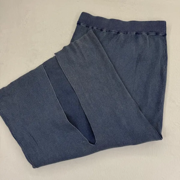 House of Harlow 1960 Ribbed Knit Maxi Skirt Blue Cotton Blend Womens Medium‎ - Image 4