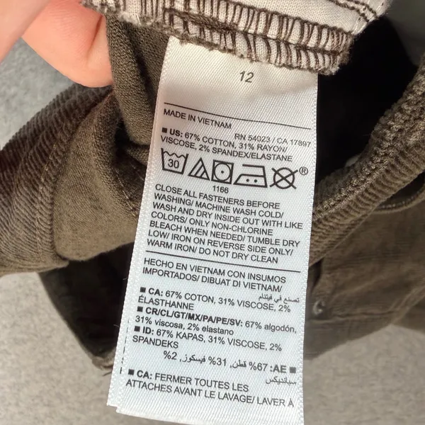 Old Navy Women's 12 Extra High Rise Sky-Hi Wide Leg Corduroy Pants Olive Brown - Image 7