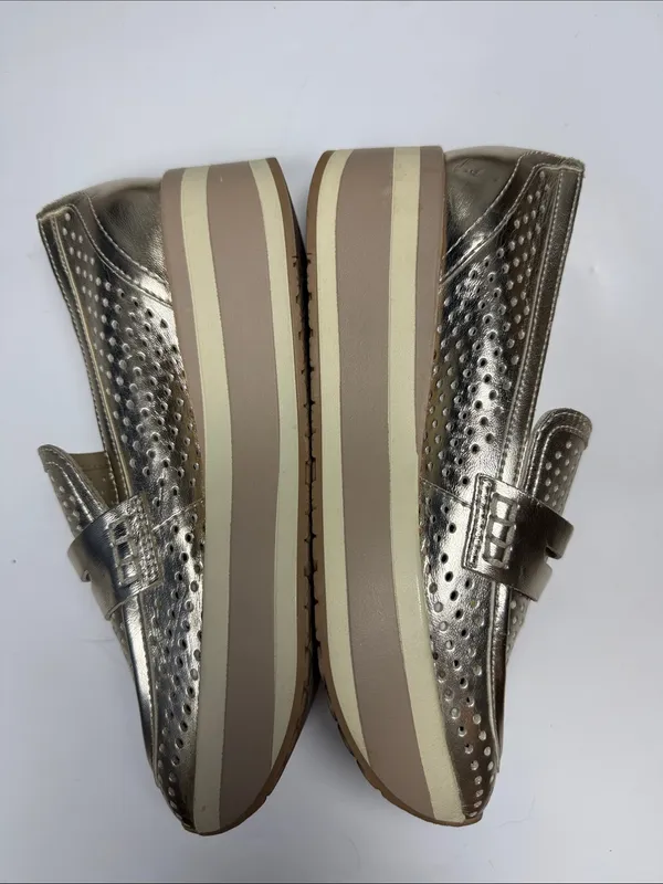 Dolce Vita Janine Chunky Platform Sole Slip-On Shoe Metallic Gold S-595 Sz 7.5 - Image 4