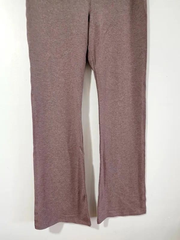 Victoria's Secret PINK All-Day Foldover Flare Leggings -Cocoa Heather - Size L.R - Image 4