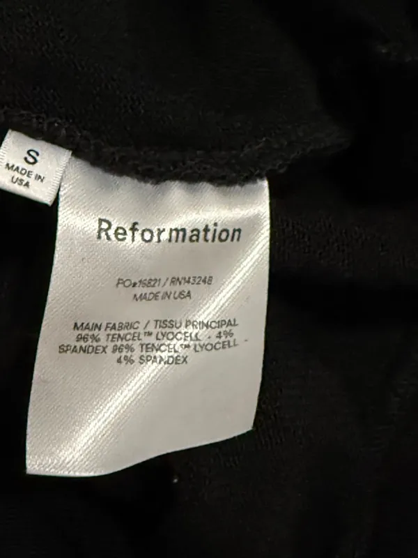 Reformation Jeans Black long Sleeve T-Shirt Women’s Sz S Tencel - Image 4