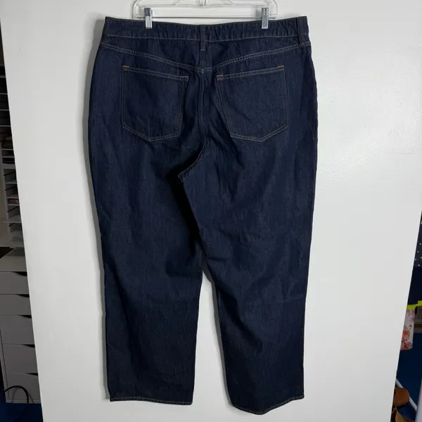 NWT Abercrombie‎ & Fitch Curve Love High Rise Loose Jean Dark Wash Size 34 - Image 3