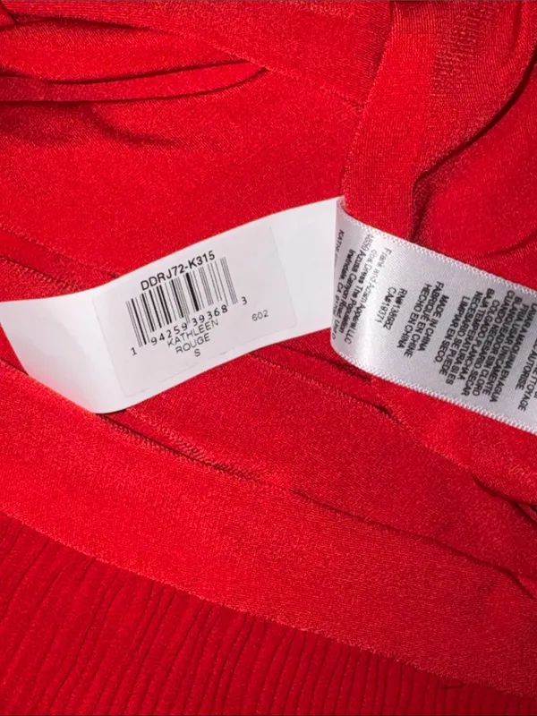 NEW Dress The Population Kathleen Ruffle Halter Gown with Train Rogue Red Sz S - Image 6
